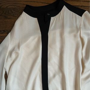Theory Silk P Black and White Blouse